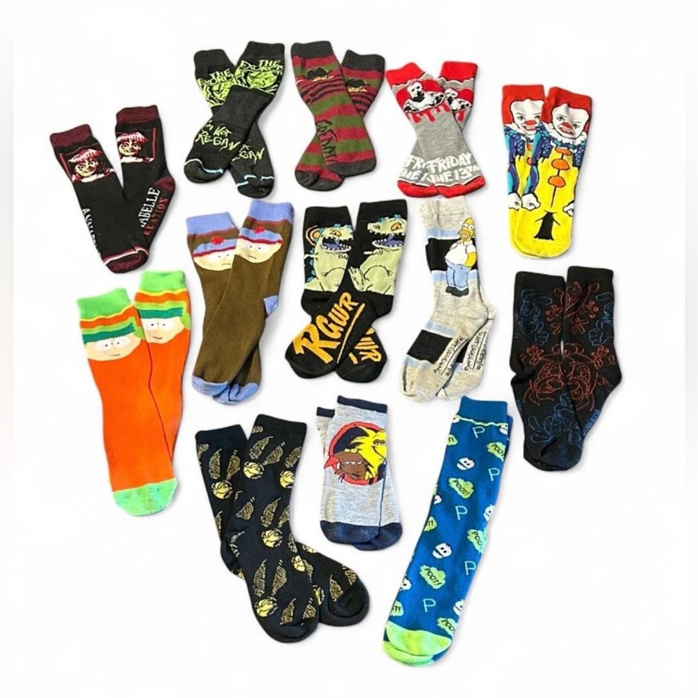 13 Assorted animated movie TV variety set of women’s Socks